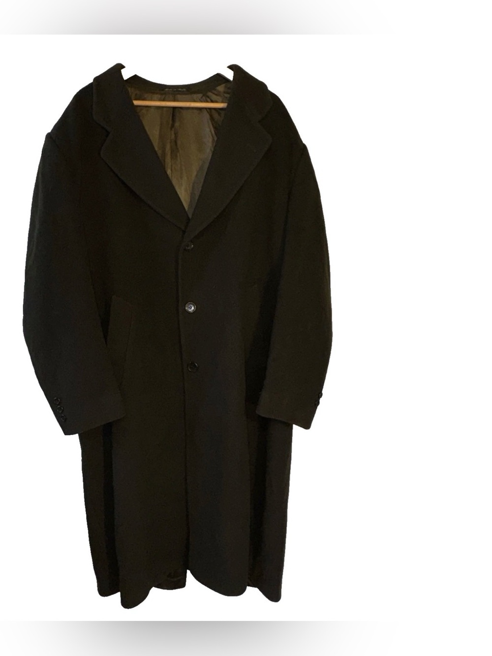 Vintage De Venizia Wool Cashmere Blend Gangster Over Coat 42R Green Italy Made
